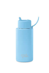 Eco Friendly: Ceramic Reusable Sky Blue 1ltr Bottle with Flip Lid