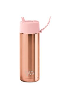 Eco Friendly: Ceramic Reusable Rose Gold LE 595ml Bottle with Flip Lid