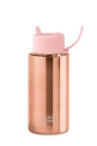 Eco Friendly: Ceramic Reusable Rose Gold LE 1ltr Bottle with Flip Lid