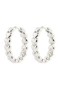 Maeve Heart Silver Recycled Hoop Earrings