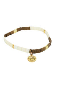 Love Bronze Tort Cream Charm Bracelet