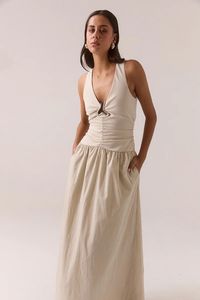 Sale 151: Hari Creme Silver Hardware Sleeveless Maxi Dress