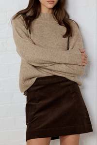 Valid Chocolate Cord Mini Skirt