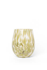 All Home Beauty: Stemless Olive Splatter Wine Glass