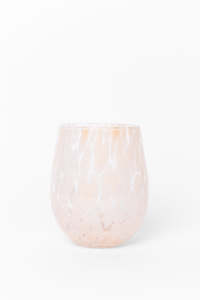 Stemless Natural Splatter Wine Glass