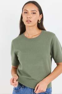 Back In Stock: Topic Khaki Cashmere Blend Soft Knit Tee