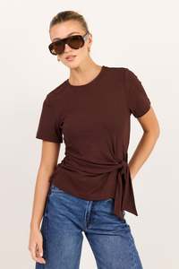 Back In Stock: Loop Chocolate Knot Front Short Sleeve Top