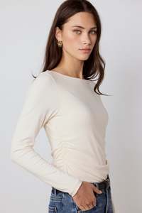 Back In Stock: Alley Buttermilk Rib Boat Neck LS Top