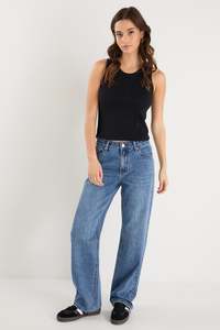 Denim Sale: Cedar Storm Blue Mid Rise Relaxed Jean