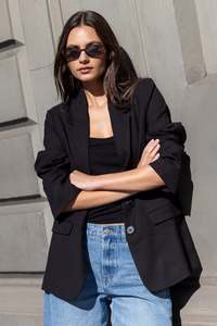 Diploma Black Two Button Vent Sleeve Blazer