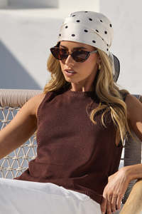 Ethical Fair: Salute Chocolate Relaxed Sleeveless Knit Tank Top