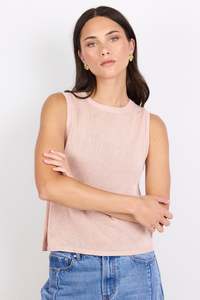 Ethical Fair: Salute Blush Relaxed Sleeveless Knit Top