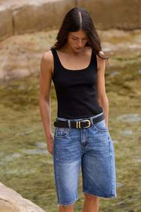 Academy Deep Blue Denim Barrel Shorts