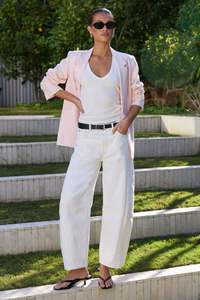 Ethical Fair: Varsity Ivory Forward Seam Barrel Jeans