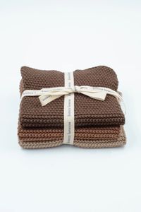Eco Friendly: Textured Lavette Set of 3 Chocolate Wash Cloths