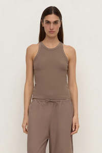 Tabitha Dark Sand Rib Tank