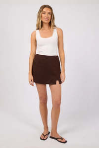 Fern Brown Linen Skort