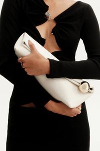 Autumn Tones: Danielle White Gold Hardware Clutch