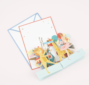 Animal Parade Concertina Card - Meri Meri - Florafauna