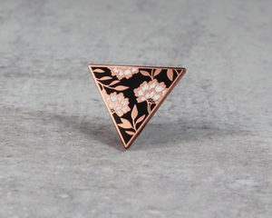 Products: Art Deco Floral Triangle Enamel Pin - Florafauna