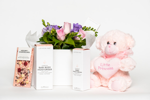 Birthdays: Pastel Posy Gift Box for new born baby - Botany Downs Florist & East Auckland same day delivery flowers Howick Florist