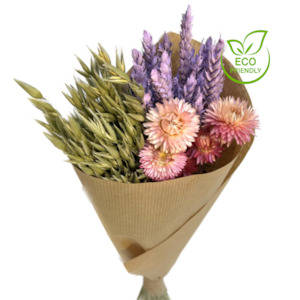 Dried Fresh Flower Florist Auckland: Dried Eco Mix Bunch Diana Pink Lilac