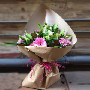 Bouquet And Arrangements: Eco Friendly Pinks & White Bouquet.