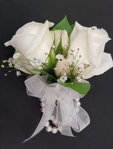White wrist Corsage