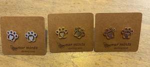 Accessories: Ear Mints Love Heart Paw Print Post Earrings 3033