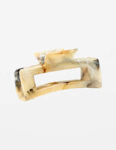 Hair Accessories: Stella and Gemma 7841 Hair Claw Oblong Marble Black and Cream