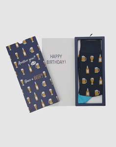 Bamboozled Mens beer bamboo sock card Happy Birthday BBS19