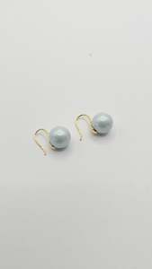 Some Blue Pearl Bead Hook Earrings 283