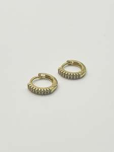 Some Crystal Diamante Gold Huggie Earrings 1012