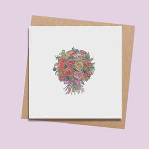 Rara and Ribbon Rose Bouquet Card 36