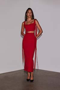 Co Ord Sets: Brooklyn Skirt in Scarlet