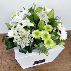 Classic Whites Posy In A Water Box