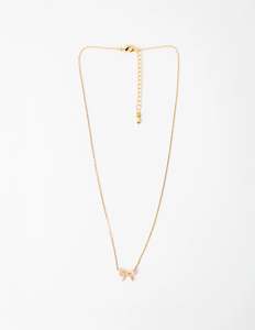 Top Sellers: Crystal Bow Necklace | Gold