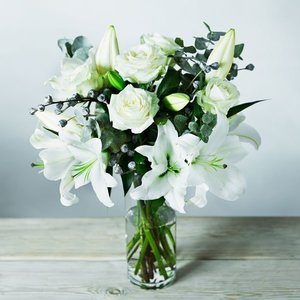 Products: White Christmas Lily Bouquet - Flourish Floral Designs