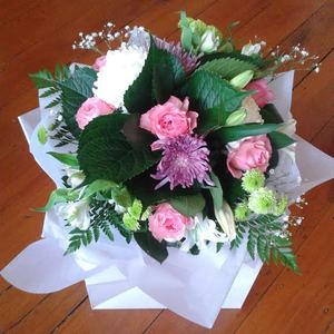 Products: Pink and white bouquet in a Vox box - Flourish Floral Designs