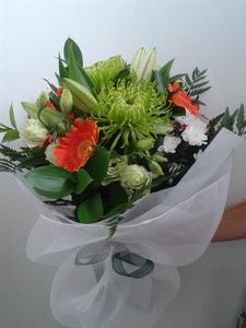 Products: Green and Orange bouquet - Flourish Floral Designs