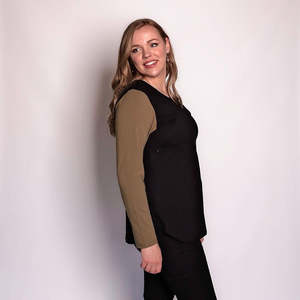 Breastfeeding Tops: Black/Khaki Breastfeeding Top