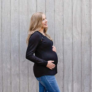 Breastfeeding Tops: Black Breastfeeding Dome Top