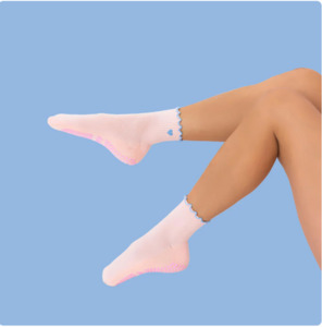 Products: Frilly Ankle Hearts - Grip Socks
