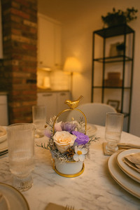 Products: Purple Champagne Mini Bird Vase Arrangement Flower Boutique