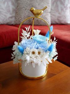 Products: Blue Forever Mini Bird Vase Arrangement Flower Boutique