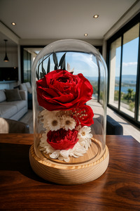 Red Rose LED Light Dome Flower Boutique