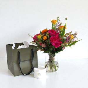 Country Cottage Flowers with FREE Island Coconut Candle