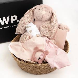 Gifts Baby Gifts: Pink Baby Bunny Gift Basket