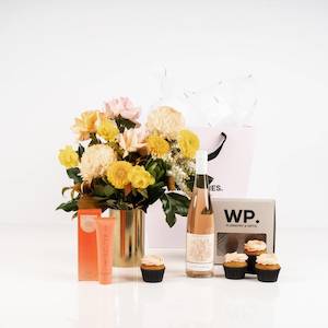 Gifts Family And Home Gifts: Wine, Peach Flowers & Ecoya Gift