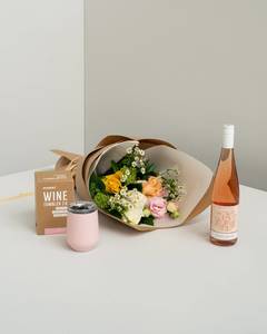 For Her Rosé Wine & Flowers